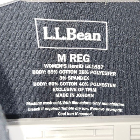 LL Bean Womens Pullover Sweatshirt Size M Regular‎ Black Long Sleeve - Picture 3 of 7